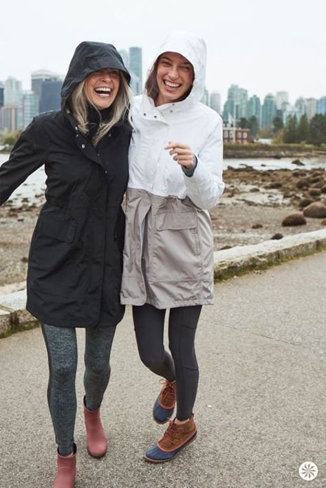 10 Slick Raincoats You Need For Spring - Society19 Rain Jacket Women Outfit, Black Rain Jacket Outfit, Waterproof Jacket Outfit, Rain Day Outfit, Rain Coat Outfit, Rain Coats For Women, Rain Jacket Outfit, Rain Outfit, Rains Long Jacket