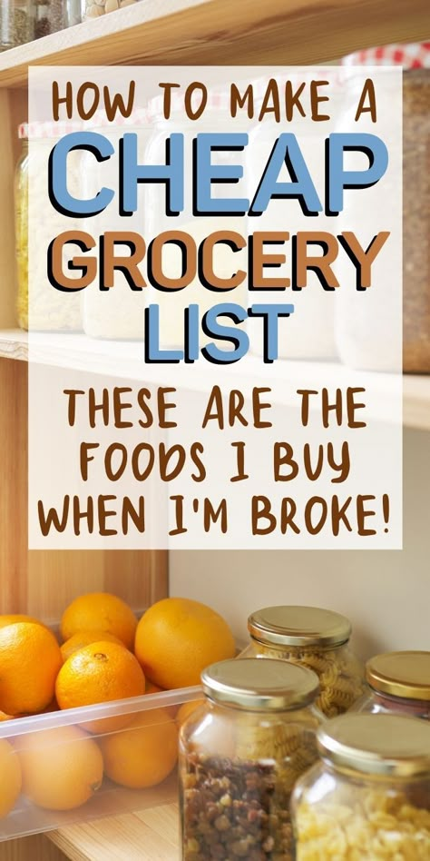 Cheapest Foods To Buy, Budget Grocery List, Cheap Grocery List, Grocery Savings Tips, Frugal Meal Planning, Healthiest Food, Frugal Cooking, Cheap Groceries, Frugal Food