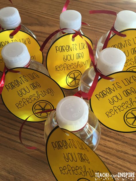 Gifts To Parents From Teacher, Parent Teacher Conference Treats For Parents, Parent Teacher Conferences Gifts, Parent Teacher Conferences Survival Kit, Parents Like You Are So Refreshing Label, Parent Gifts From Teachers, Parent Conference Ideas, Parent Appreciation, Educational Leader