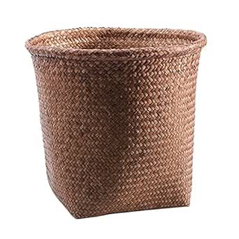 TOYANDONA Office Wastebasket 1pcs Woven Waste Basket, Round Wicker Waste Paper Bin Rubbish Basket for Bedroom Bathroom Offices or Home, S Waste Basket Bedroom Trash Can, Trash Containers, Bathroom Trash Can, Household Waste, Trash Can For Car, Basket Planters, Basket Storage, Paper Basket, Waste Paper