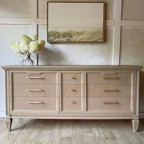 9 Painted Dresser Ideas | Family Handyman Painted Dresser Ideas, White Painted Dressers, Dresser Remodel, Modern Dresser Makeover, Light Pink Paint, French Provincial Design, Pink Dresser, Dresser Ideas, Wood Drawer Pulls