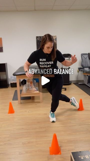 The Running PTs on Instagram: "🚨ADVANCED BALANCE EXERCISES🚨  💥Part 2 of the balance exercises we posted previously.   💥Many of these exercises are great for single leg balance which we need for running, especially on  those trails, and are harder because they are dynamic rather than standing still.   💥 They’re great for foot and ankle stability and strength too!   This information is not intended to be medical advice. Consult with your physician or physical therapist before beginning any exercise program.   #running #balance #strength #mobility #injuryprevention #runninginjury #singlelegbalance #dynamicbalance #raleigh #runner #dpt" Mobility And Stability Exercises, Standing Balance Exercises, Balance Exercises Stability Workout, Dynamic Balance Activities For Elderly, Balancing Exercises Stability Strength, Ankle Stability Exercises, Balance Workout Exercises, Balance Exercises Stability, Strength Mobility