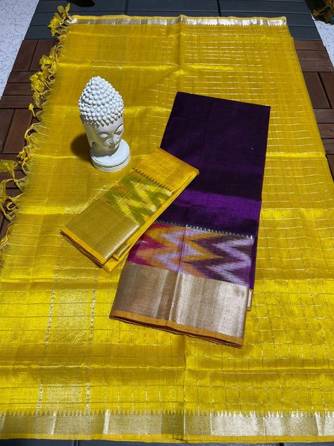 mangalagiri pure pattu by cotton 150/50 Pochampalli border withlehanga sets Saree Color Combinations, Bridal Hair Decorations, Kanjivaram Sarees Silk, Simple Saree Designs, Fancy Sarees Party Wear, Simple Sarees, Silk Saree Blouse, Blouse Hand Designs, Trendy Blouse Designs