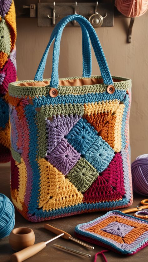 Como Emendar Quadradinhos de Crochê Crochet Handbags Free Patterns, Granny Square Handbag, Sac Granny Square, Handbag Crochet, Petty Revenge, Crochet Boho Bag, Crochet Bedspread Pattern, Handmade Crochet Bags, Crochet Mandala Pattern