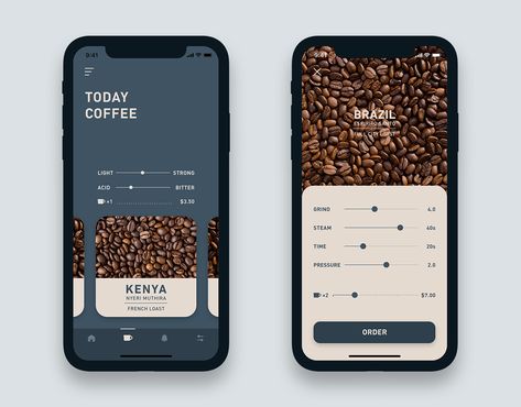 Coffee App Design, Ui Design Mobile, Ui Ux 디자인, App Concept, Mobile App Design Inspiration, App Interface Design, Mobile Web Design, Ios Design, App Design Inspiration