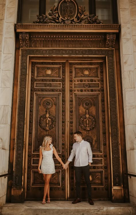 Downtown Library, Kansas City Photography, Dc Engagement Photos, Cute Engagement Photos, City Engagement Photos, Downtown Wedding, Engagement Pictures Poses, City Vibes, Pre Wedding Poses