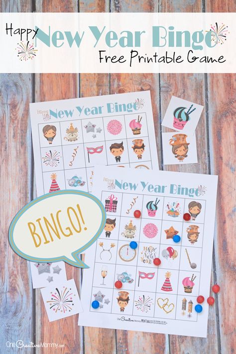 New Years Eve Bingo, New Year's Eve Crafts, Bingo Games For Kids, Kids New Years Eve, New Year's Eve Activities, New Years Eve Games, Bingo For Kids, Eve Game, New Years Activities