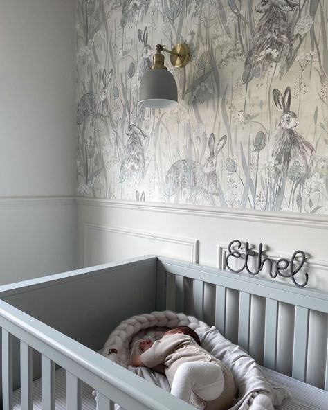 Hannah on Instagram: “Hope everyone has had a lovely start to the weekend 🤍 I’ve had a few messages recently about the wall lights in Ethel’s nursery, and how…” Pr Wallpaper, Hannah Jones, Cozy Baby Room, Wire Name, Baby Room Neutral, Baby Room Themes, Baby Room Lighting, Baby Boy Room Decor, Nursery Room Design