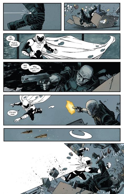 Moon Knight #2 // Written by Warren Ellis // Art by Declan Shalvey Moon Knight 2016, Declan Shalvey, Moon Knight Comics, Warren Ellis, Marvel Moon Knight, Comic Layout, Marvel Superhero Posters, Comic Book Pages, Knight Art