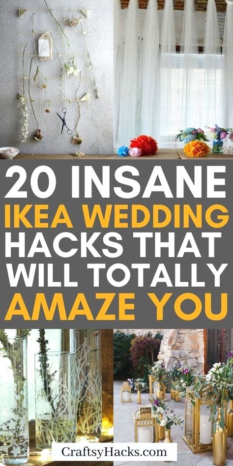 #diy #diyideas #ikeafurniturehacks Ikea Wedding Hacks, Ikea Wedding, Simple Wedding Reception, Bedroom Brown, Patio Wedding, Decor Ideas For Bedroom, Wedding Hacks, Simple Wedding Decorations, Wedding Ideas On A Budget