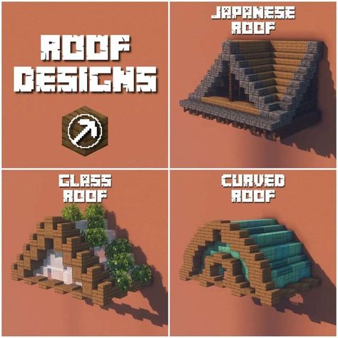 Minecraft Roof Design Ideas, Open Roof Design, Roof Design Minecraft, Minecraft Roofs, Roof Minecraft, Minecraft Roof Design, Minecraft Circles, Minecraft Roof, Minecraft Building Guide