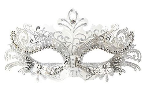 Masquerade Mask Metal Rhinestone Venetian Pretty Party Ev... https://www.amazon.ca/dp/B019XQNC1U/ref=cm_sw_r_pi_awdb_x_qiw3ybWYN1VPD Mask Prom, White Masquerade Mask, Masquerade Halloween Costumes, White Halloween Costumes, Rhinestone Halloween, Masquerade Ball Mask, Masquerade Halloween, Prom Costume, Halloween Princess