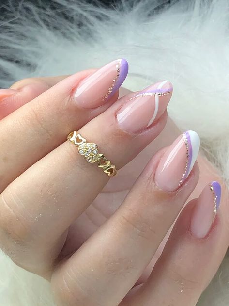 Elegant Touch Nails, Simple Fall Nails, Purple Acrylic Nails, Lavender Nails, Subtle Nails, Glamour Nails, Simple Gel Nails, Oval Nails, Dream Nails