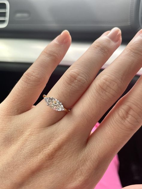 East West Engagement Ring, East West Marquise, Vintage Inspired Engagement Rings, Bezel Set Ring, Dream Engagement, Right Hand Rings, Dream Engagement Rings, Bezel Ring, My Partner