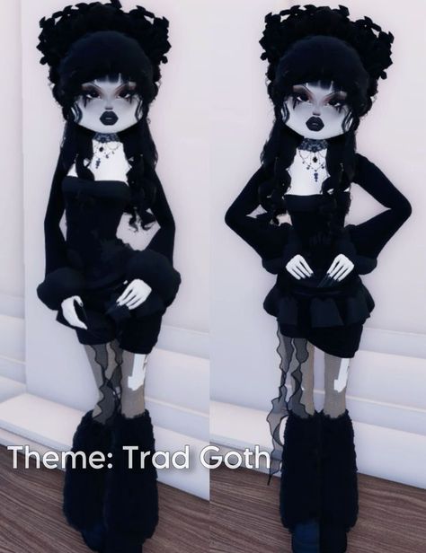 Dti Outfit Ideas Trad Goth, Dark Dti Outfit, Traditional Goth Dress To Impress, Dress To Impress Theme Trad Goth, Di Trad Goth, Dti Theme Trad Goth, Trad Goth Outfit Dress To Impress, Trad Goth Dti Outfit, K Drama Dti Outfit