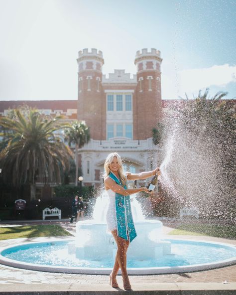 Spraying Champagne Photo, Champagne Bottle Graduation Picture, Grad Pics Champagne, Grad Champagne Pic, Champagne Spray Graduation Photo, Graduation Pictures With Champagne, College Graduation Pictures Champagne, Graduation Champagne Picture, Fsu Grad Photos