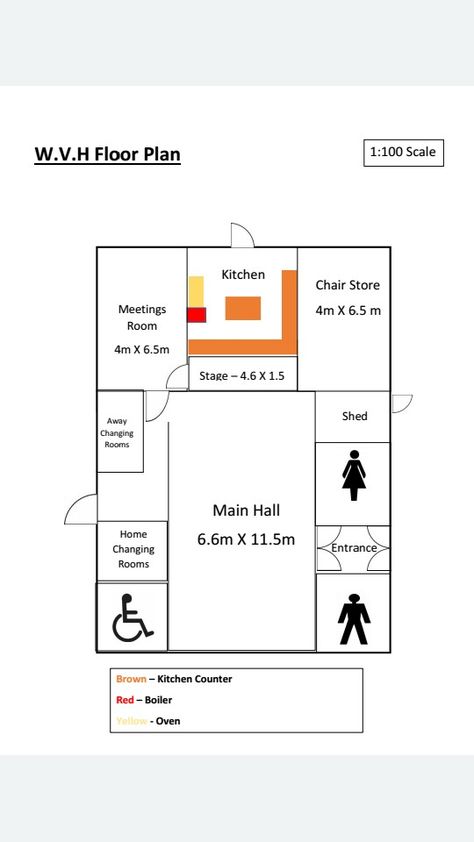 Wytham Village Hall Floor Plan Community Hall Design, Multipurpose Hall Plan Layout, Community Hall, Marriage Hall Plan Layout, Meeting Hall, Multipurpose Hall, Hall Flooring, Community Halls, Function Room