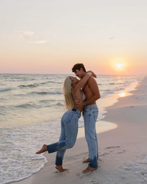 One of my favorite sessions ever 🥲 really can’t get over these haha ~ #30aphotographer #30aweddingphotographer #couplephotography #destinphotographer #gulfshoresphotographer #orangebeachalabama #30aflorida #engaged #proposal Couple Poses On Beach Picture Ideas, Cute Beach Pics With Boyfriend, Summer Couple Picture Ideas, Beach Pictures Poses Couples, Couple Beach Pictures Photo Poses, Elopement Pics, Summer Couple Pictures, Spring Pics, Couple Beach Pictures