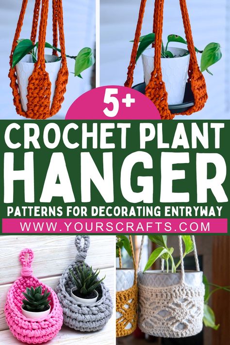 Crochet Hanging Shelves, Crocheted Plant Hangers, Crochet Patterns For Plant Hangers, Crochet Plant Hangers, Sloth Plant Hanger Crochet Pattern, Crochet Pattern Hanging Plant, Crochet Animal Plant Hanger, Wall Hanging Decorations, Crochet Plant Hanger