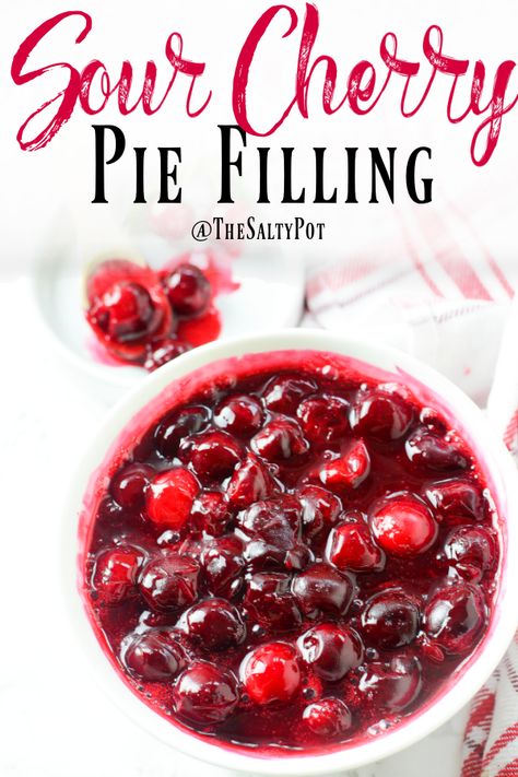 Sour Cherry Pie Filling Cherry Filling Recipes, Cherry Pie Filling Recipe, Sour Cherry Recipes, Cherry Pie Filling Recipes, Sour Cherry Pie, Mini Cherry Pies, One Dish Kitchen, Homemade Cherry Pies, Recipe For 1