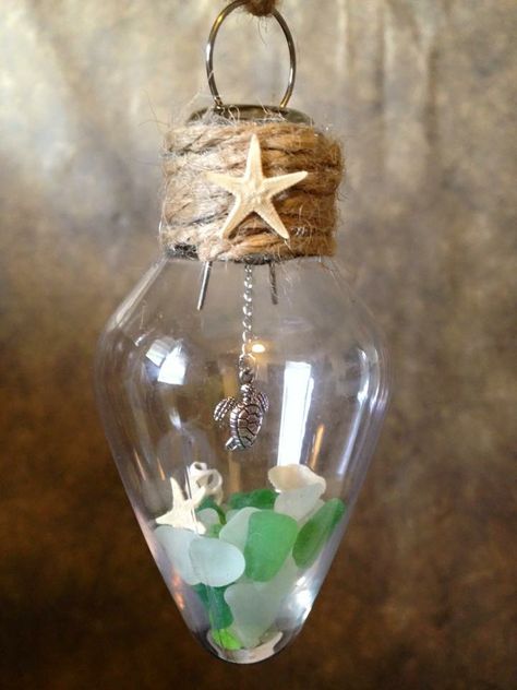 Beach Glass Crafts, Beachy Christmas, Nautical Christmas, Beach Ornaments, Family Inspiration, Beach Glass Art, Sea Glass Crafts, Beach Christmas, Have Inspiration