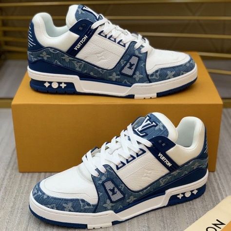 Lv Sneakers Men Louis Vuitton, Louis Vuitton Lv Trainer Sneaker, Louis Vuitton Sneakers For Men Outfit, Mens Sneakers Aesthetic, Lv Sneakers For Men, Men’s Trainers, Lv Shoes For Men, Louis Vuitton Outfit Men, Louis Vuitton For Men