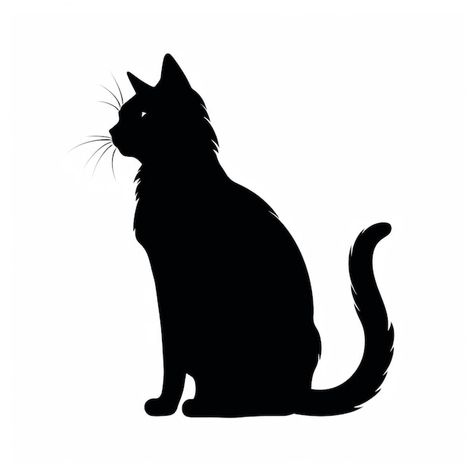 Photo silhouette d'un chat noir assis su... | Premium Photo #Freepik #photo #fond #noir #blanc #silhouette Silhouette Chat, Typo Logo, Art Et Illustration, Dot Painting, Black Cats, Premium Photo, Black Cat, Illustration Art, Illustrations