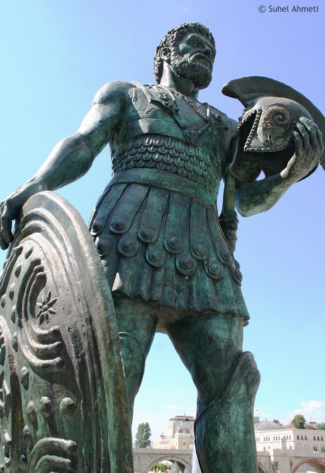 https://flic.kr/p/fxnyH4 | tar Ilir-Illyrian Solider (Original) | Macedonia, Skopje Greek Armor, Albanian Art, Urban Sculpture, European Tribes, Macedonia Skopje, Albania Tirana, Spade Tattoo, Albanian Culture, Military Logo