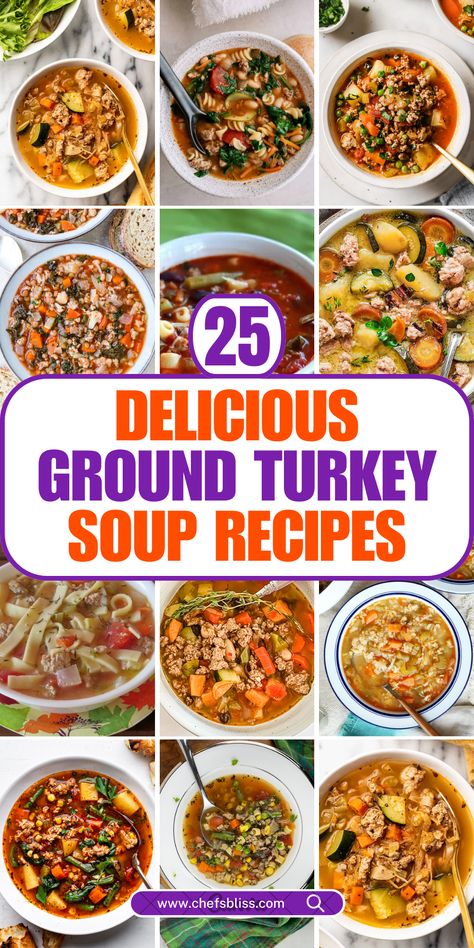 ground turkey soup recipes Easy Ground Turkey Soup, Ground Turkey Soup Recipes Healthy, Soup Ground Turkey, Ground Turkey Soup Recipes, Soup With Ground Turkey, Turkey Soup Crockpot, Easy Soup Recipes Quick, Turkey Soup Recipes, Recipes Using Ground Turkey