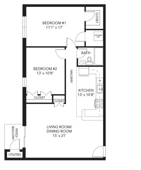 Brandywine Floor Plan - 2 bedroom flat 2 Bed Rooms Small House Plans, 2 Bedroom Plans Apartment, 1 Room Apartment Floor Plan, Two Bedroom Layout, 2 Bed Apartment Floor Plans, 2 Bedroom Flat Design, 2 Room Apartment Plan, 2 Bed Flat Floor Plan, Floor Plan 2 Bedroom