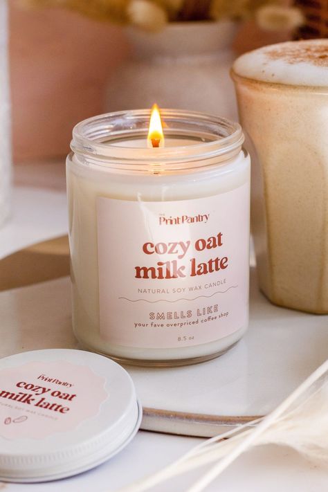 Smell Good Candles, Nature Candles, Decorating With Candles, Latte Candle, Oat Milk Latte, Cozy Candle, Cute Candle, Candle Obsession, Homemade Scented Candles