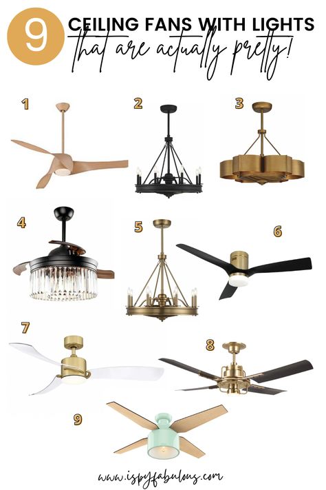 It's not easy to find a fan that's nice to look at - but there's been an infusion of fans that are actually pretty and functional. These are the best 9 ceiling fans with lights that have cool features, such as hidden fan blades that come out and then retract, leaving a beautiful light behind. Ceiling Fan Light Bedroom, Nice Ceiling Fans, Bedroom Light With Fan, Master Ceiling Fan, Beautiful Ceiling Fan, Ceiling Fan Master Room, Modern Ceiling Fan With Light Bedroom, Ceiling Fan For Low Ceiling, Ceiling Fan Living Room Ideas