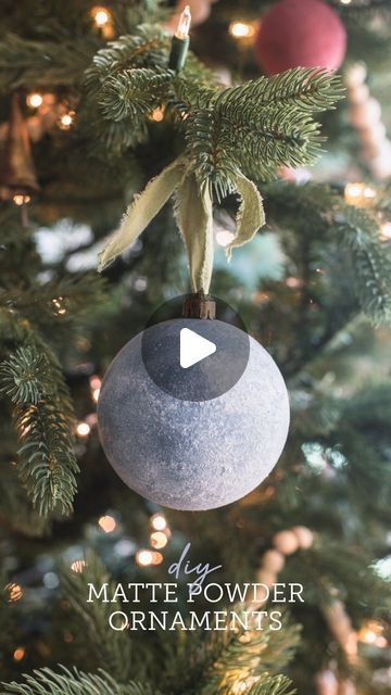 Jenna Sue • Design + DIY on Instagram: "DIY Matte Powdered Ornaments ✨ These are the easiest and most fool-proof ornaments I’ve made, with supplies I had around the house! ▫️ Ornaments ▫️ Paint ▫️ Primer (optional) ▫️ Spray adhesive ▫️ Baking soda ▫️ Flour, powdered sugar, corn starch, white grout mix, etc This beautiful matte distressed effect is very on-trend, and you really can’t mess them up! I shared a full tutorial on jennasuedesign.com with step-by-step photos and links to everything I used (link in bio/stories). Which color would you try them in? 👇🏼" Baking Soda Christmas Ornaments, How To Make Matte Ornaments, Spray Paint Ornaments Diy, Baking Soda Paint Ornaments, Painting With Baking Soda, Spray Paint Christmas Ornaments, Ornament Dough Recipe Corn Starch, Baking Soda Ornaments Recipe Corn Starch, How To Paint Plastic Ornament Balls