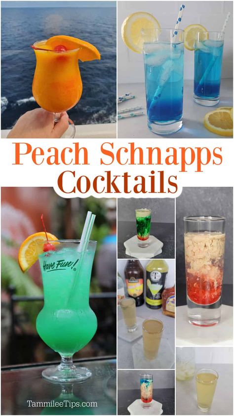 Cocktail Recipes With Peach Schnapps, Drinks Made With Peach Schnapps, Peach Snaps Cocktails, Peach Schnapps Cocktails, Cocktails With Peach Schnapps, Peach Snapps Drinks Recipes, Drinks With Peach Schnapps, Peach Schnapps Drinks Recipes, Schnapps Recipes