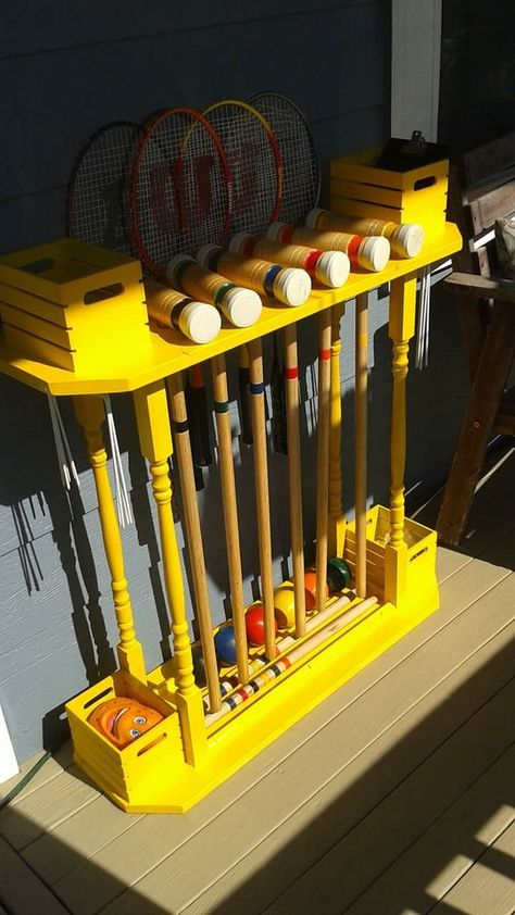 Croquet badminton stand Lathe Woodworking Projects, Croquet Game, Game Stand, Backyard Diy, Yard Games, Alice In Wonderland Party, Wonderland Party, Backyard Party, Farm Equipment