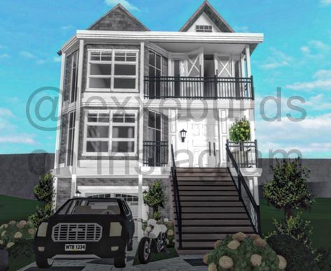 Bloxburg House Ideas Townhouse, Townhouses Bloxburg, Town House Inspo Bloxburg, Blockburg Town Houses, Townhouse Bloxburg Layout, City Builds Bloxburg, Townhouse Layout Bloxburg, Bloxburg Newyork House, Bloxburg Town Small Plot