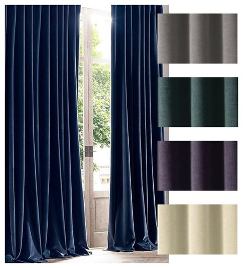 Luxurious Velvet Drapes - Lined #RH #custom #drapes #curtains #homedecor #hgtv #design #velvet #christmas #windows Grey Velvet Curtains, Blue Velvet Curtains, Velvet Drapery, Velvet Drapes, Custom Drapes, Velvet Curtains, Bath Furniture, Vintage Velvet, Restoration Hardware