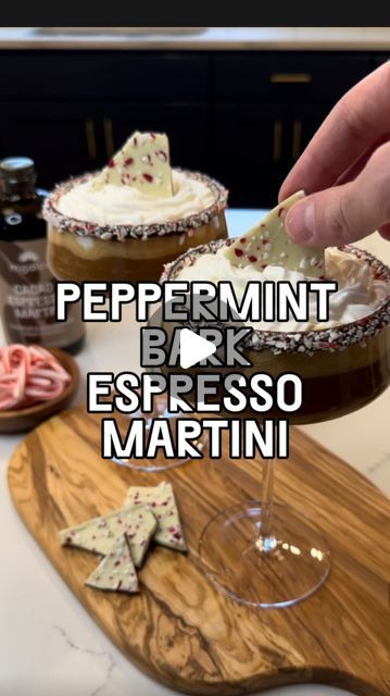 Modica®️ on Instagram: "12 Days of Espresso Martinis, Day 7: Peppermint Bark Espresso Martini. This one just might be my favorite. It has a silky texture from the white chocolate ganache. The whipped cream is optional but highly recommended. 🤤

Recipe:
-2 oz Modica Cacao Espresso Martini Mix
-2oz vodka (or NA spirit)
-.75 oz white chocolate ganache*
-1/4 tsp peppermint extract 
-Dark melting chocolate 
-finely crushed candy canes 
-whipped cream (optional)
-peppermint bark (optional)
Place crushed candy cane on a plate. Melt chocolate according to instructions and then use chocolate to rim a cocktail glass. Then dip in crushed candy cane. Add first four ingredients to a shaker tin and shake with ice. Strain into prepared coupe and top with whipped cream, peppermint bark, and more crushed Crushed Candy Cane, Espresso Martinis, Peppermint Extract, White Chocolate Ganache, Peppermint Bark, Silky Texture, Espresso Martini, Day 7, Cocktail Glass