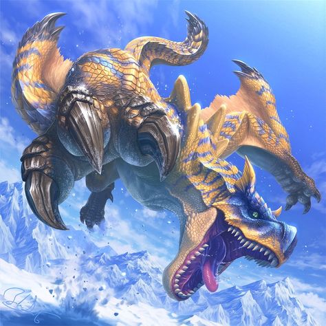 Tigrex Monster Hunter, Monster Hunter Rathalos, Monster Hunter 2, Monster Hunter 3rd, Monster Hunter Series, Monster Artwork, Monster Hunter Art, Monster Hunter World, Fantasy Beasts