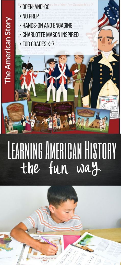 Teaching American History (the fun way) PLUS a HUGE giveaway AND coupon code! Check it out! Charlotte Mason Homeschool | Charlotte Mason Curriculum | Thomas Jefferson Education | Charlotte Mason History | homeschool history elementary | homeschool history curriculum | Homeschool History Fun | Homeschool Ideas | homeschool curriculum Homeschool History Elementary, Thomas Jefferson Education, History Homeschool, Charlotte Mason Curriculum, Elementary Homeschool, American History Homeschool, Teaching American History, Charlotte Mason Homeschool, American History Lessons