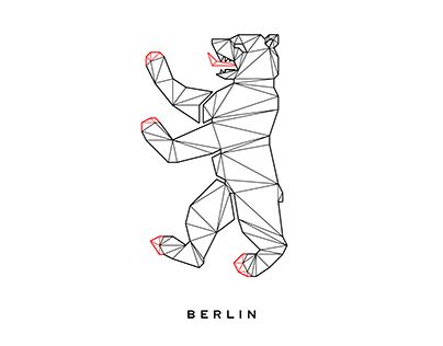 One Line Bear Tattoo, Line Work Bear Tattoo, Berlin Tattoo Ideas, Berlin Bear Tattoo, Bear Geometric Design, Geometric Bear Tattoo, Germany Tattoo, Berlin Tattoo, Celtic Harp