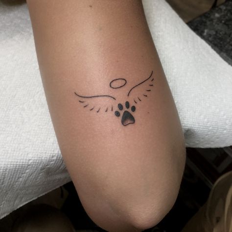 Infinity Cat Paw Tattoo, Losing A Pet Tattoo, Rip Pet Tattoos, Cute Tattoos For Dogs That Passed, Tattoo Ideas For Animal Lovers, Dog Memorial Tattoos Small Ankle, In Memory Tattoos Dog, Dog Paw With Angel Wings Tattoo, Cat Rip Tattoo