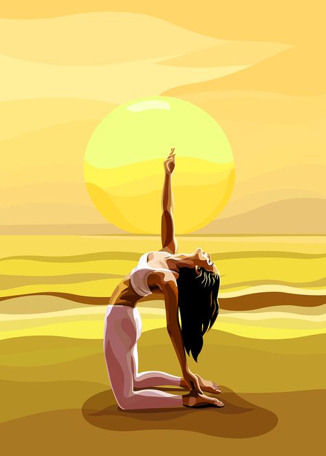 Yoga Painting Ideas, Yoga Pose Drawing, Yoga Illustration Art, Yoga In Nature, Yoga Wallpaper, Yoga Art Painting, Yoga Pics, Yoga Artwork, Yoga Painting