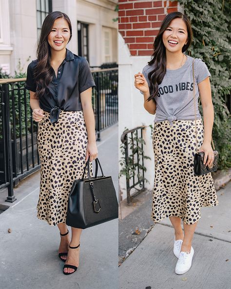 Printed Midi Skirt Outfit, Leopard Midi Skirt Outfit, Midi Skirt Outfit Casual, Leopard Print Skirt Outfit, Leopard Skirt Outfit, Leopard Midi Skirt, Skirt Outfit Casual, Printed Skirt Outfit, Leopard Print Midi Skirt