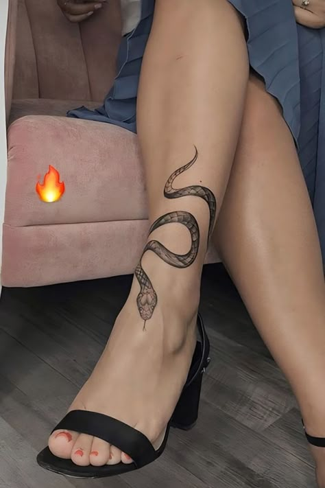 If you’re a tattoo enthusiast, you’ll understand that your body is a canvas. There are so many body parts to have a… Wrapped Ankle Tattoos For Women, Snake Tattoos For Women Leg, Snake Tattoo On Leg, Feminine Snake Tattoo, Snake Ankle Tattoo, Foot Tattoo Ideas, Wrap Around Ankle Tattoos, Ankle Foot Tattoo, Tato Minimal