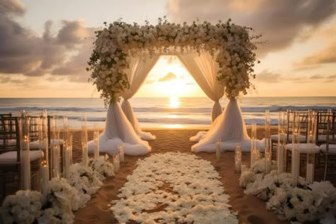 Una hermosa ceremonia de boda junto a la... | Premium Photo #Freepik #photo #oceano #altar #playa #aire-libre Ideas Casamiento, Premium Photo, Dream Wedding, Wedding Ideas, Wedding Dresses