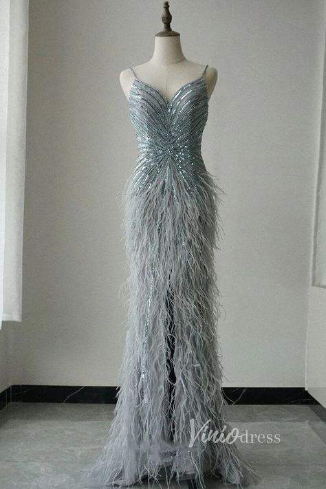 Jeweled Prom Dresses, Sheath Prom Dress, Prom Dress Beaded, 1920s Fashion Dresses, Feather Prom Dress, Beaded Feather, Sweet 15 Dresses, Prom 2023, Dresses 2022