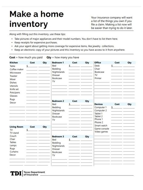 Home Inventory Template | Free Word Templates Cricut Binder, Home Inventory List, Bank Locker, Rental Checklist, Family Emergency Binder, Inventory Template, Moving Kit, Inventory Organization, Estate Planning Checklist