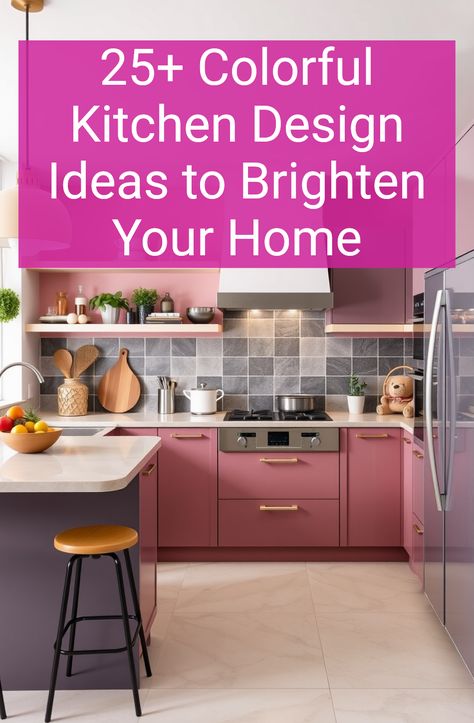 25+ Colorful Kitchen Design Ideas to Brighten Your Home Colorful Kitchen Design, Innovative Design Ideas, Colorful Backsplash, Inviting Kitchen, Kitchen Design Color, Colorful Kitchen, Modern Appliances, Smart Storage, Kitchen Design Ideas