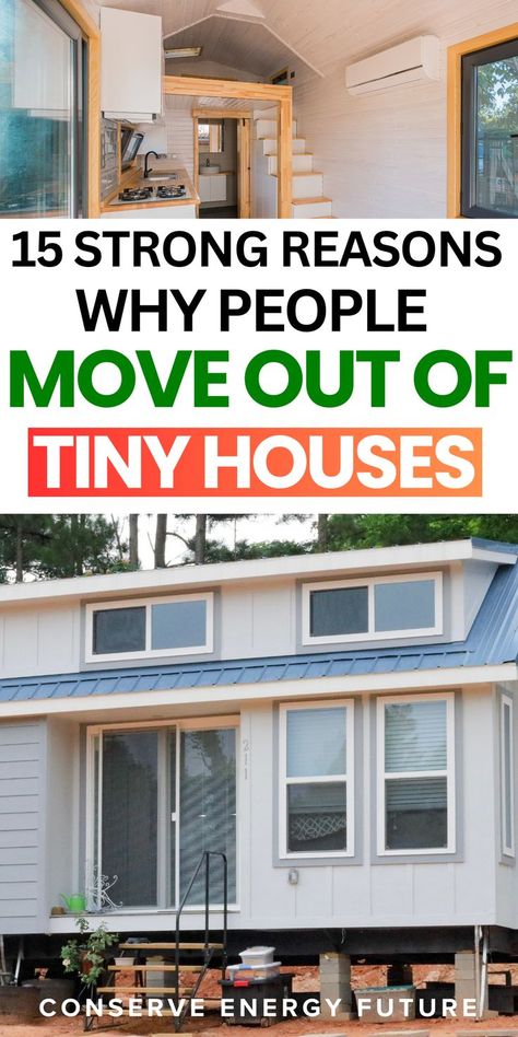 The tiny house movement isn’t without its challenges. Explore 15+ strong reasons why people move out of tiny houses, even after enjoying the benefits of downsized living. From practical issues to personal preferences, find out why tiny homes aren’t for everyone. Why Do People Leave, Inside Tiny Houses, Tiny Home Cost, Buy A Tiny House, Building A Small House, Tiny Home Office, Conserve Energy, Small Tiny House, Tiny House Community